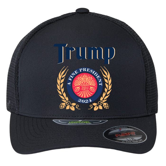 Trump A Fine President 2024 Flexfit Unipanel Trucker Cap