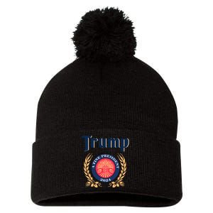 Trump A Fine President 2024 Pom Pom 12in Knit Beanie