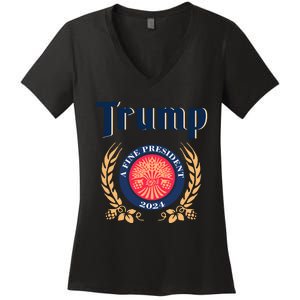 Trump A Fine President 2024 Women's V-Neck T-Shirt