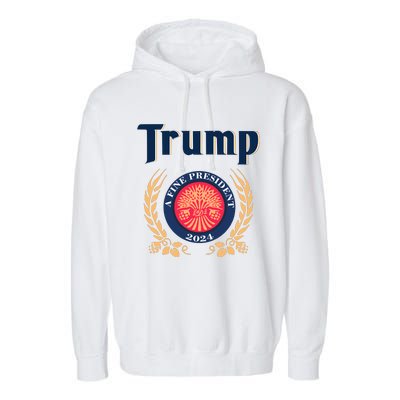 Trump A Fine President 2024 Garment-Dyed Fleece Hoodie