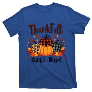 Thanksgiving Autumn Fall Pumpkin Thankful Grateful Blessed Gift T-Shirt