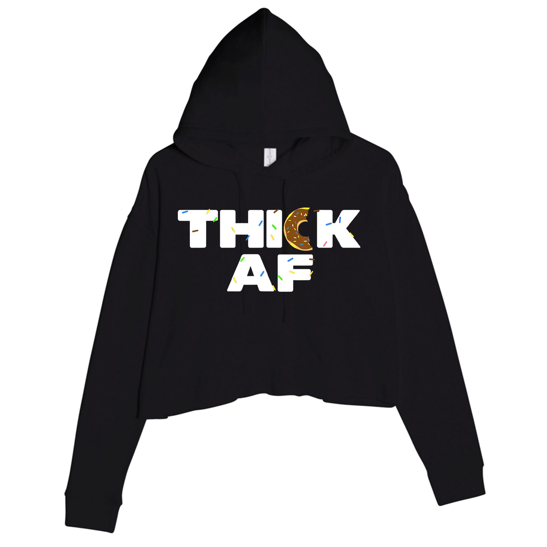 Thick AF Funny Donut Fitness Weightlifting Crop Fleece Hoodie