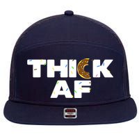 Thick AF Funny Donut Fitness Weightlifting 7 Panel Mesh Trucker Snapback Hat