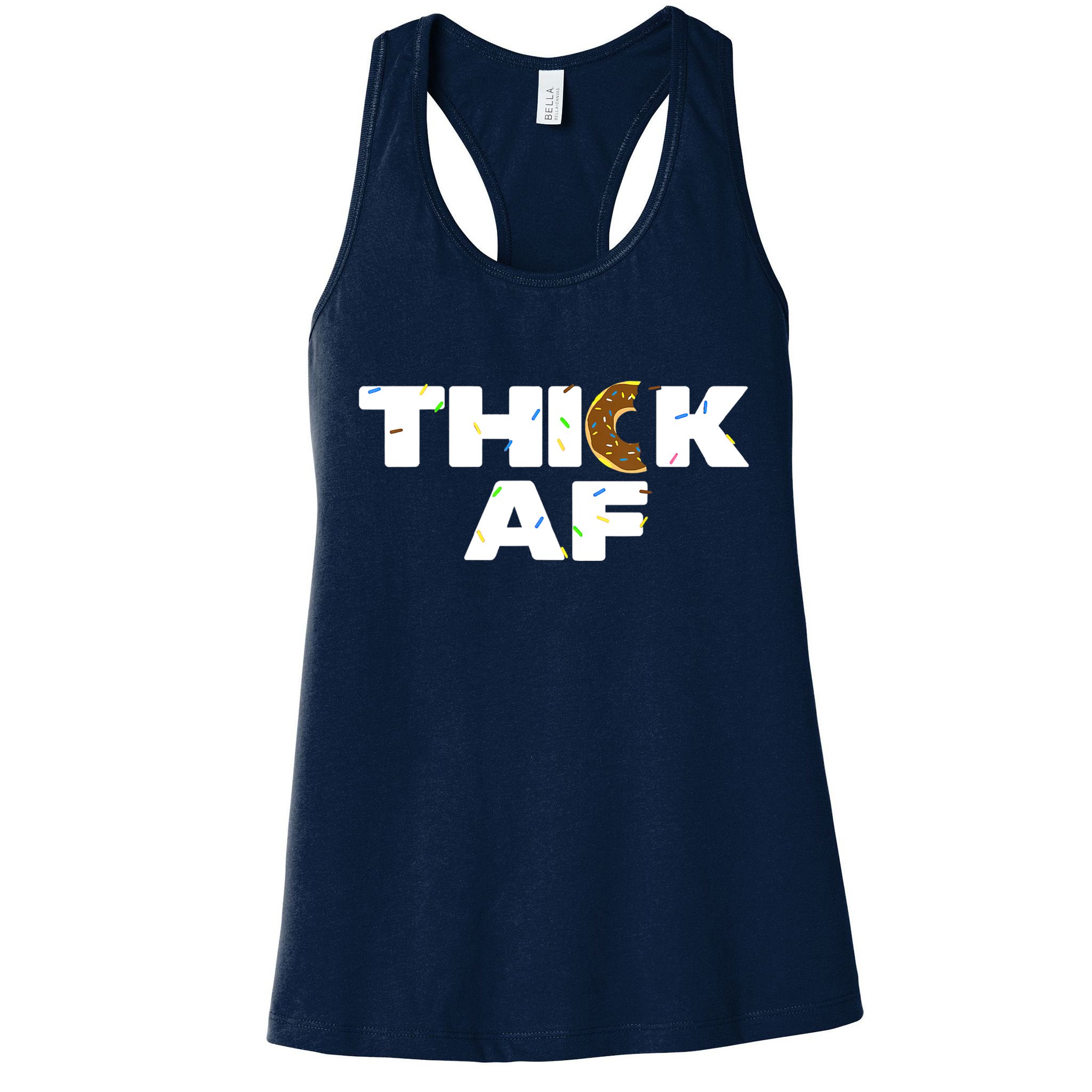 Thick AF Funny Donut Fitness Weightlifting Womens Tank Top
