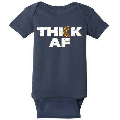 Thick AF Funny Donut Fitness Weightlifting Baby Bodysuit