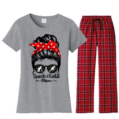 Track And Field Athlete Messy Bun Hair Funny Runner Athlete Gift Women's Flannel Pajama Set