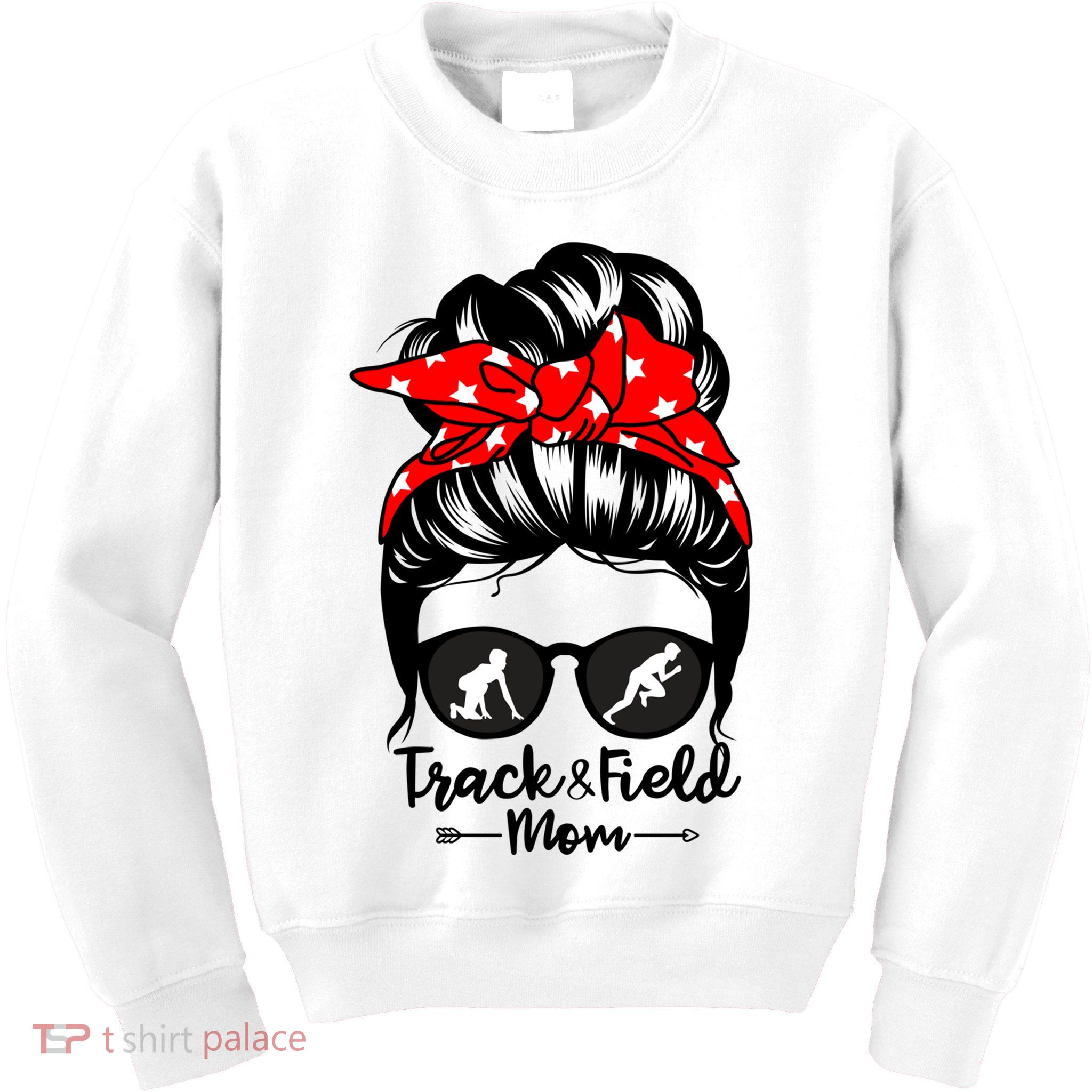 Track And Field Athlete Messy Bun Hair Funny Runner Athlete Gift Kids Sweatshirt