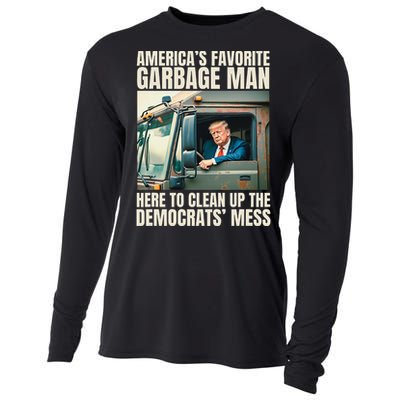 Trump AmericaS Favorite Garbage Man Trump In Trash Truck Cooling Performance Long Sleeve Crew