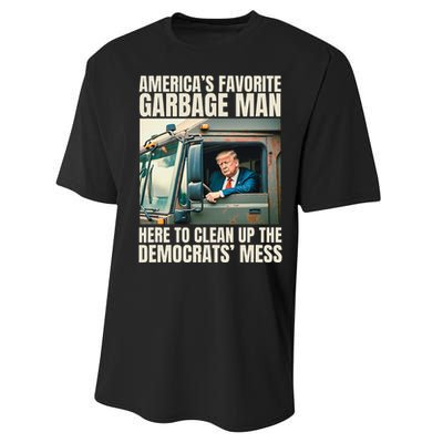 Trump AmericaS Favorite Garbage Man Trump In Trash Truck Performance Sprint T-Shirt