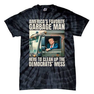 Trump AmericaS Favorite Garbage Man Trump In Trash Truck Tie-Dye T-Shirt