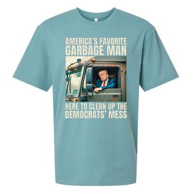 Trump AmericaS Favorite Garbage Man Trump In Trash Truck Sueded Cloud Jersey T-Shirt