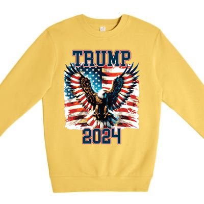 Trump American Flag President Election Premium Crewneck Sweatshirt