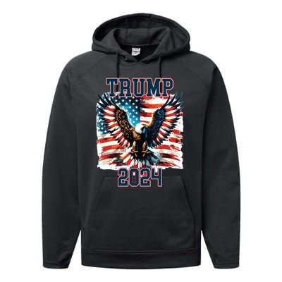 Trump American Flag President Election Performance Fleece Hoodie