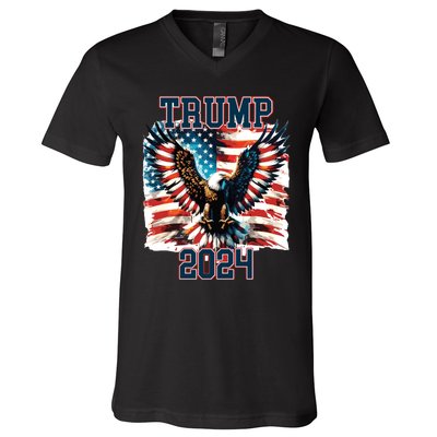 Trump American Flag President Election V-Neck T-Shirt