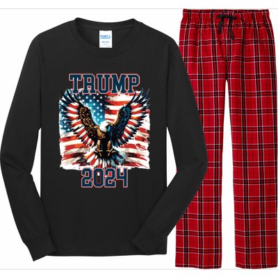 Trump American Flag President Election Long Sleeve Pajama Set