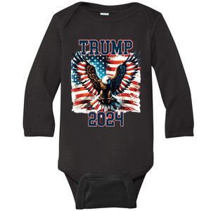 Trump American Flag President Election Baby Long Sleeve Bodysuit