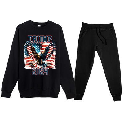 Trump American Flag President Election Premium Crewneck Sweatsuit Set