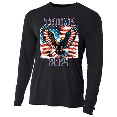 Trump American Flag President Election Cooling Performance Long Sleeve Crew