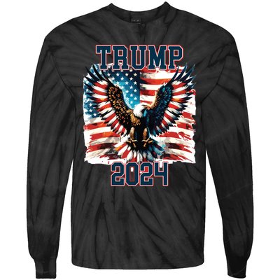 Trump American Flag President Election Tie-Dye Long Sleeve Shirt