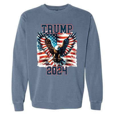 Trump American Flag President Election Garment-Dyed Sweatshirt