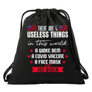 There Are Four Useless Things In This World Sarcastic Biden Drawstring Bag