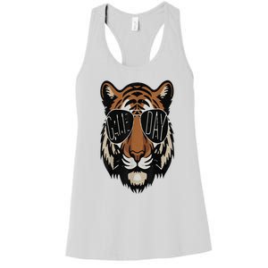 Touchdown American Football Game Day Thanksgiving Tiger Cool Women's Racerback Tank