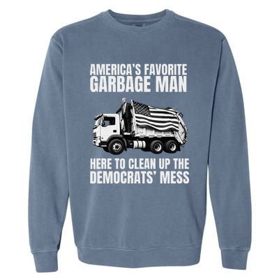 Trump AmericaS Favorite Garbage Man Trash Truck Photo Maga Garment-Dyed Sweatshirt