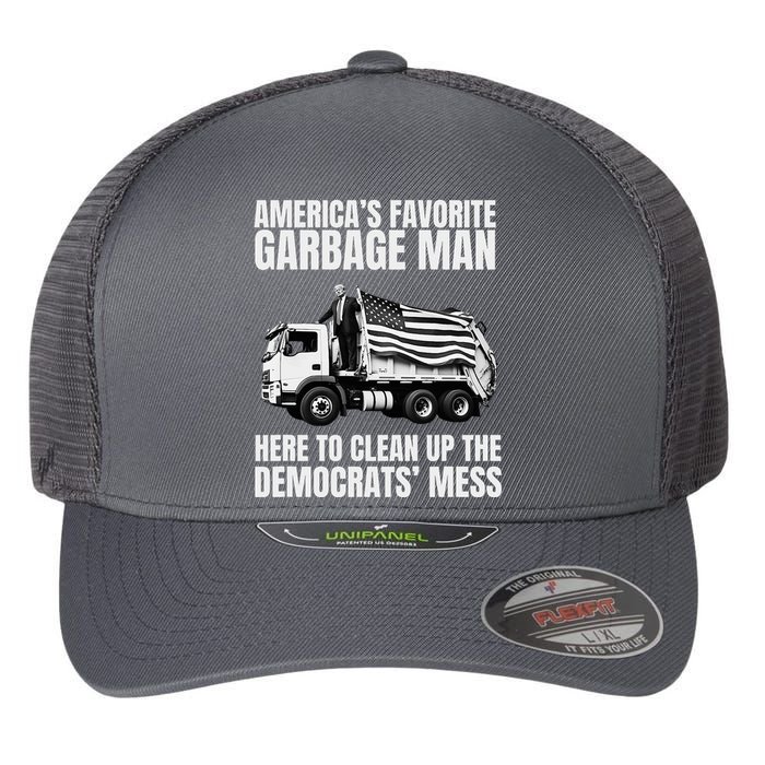 Trump AmericaS Favorite Garbage Man Trash Truck Photo Maga Flexfit Unipanel Trucker Cap