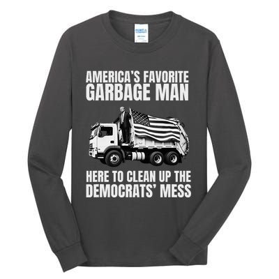 Trump AmericaS Favorite Garbage Man Trash Truck Photo Maga Tall Long Sleeve T-Shirt