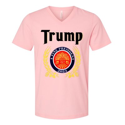 Trump A Fine President 2024 V-Neck T-Shirt