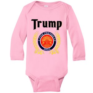 Trump A Fine President 2024 Baby Long Sleeve Bodysuit