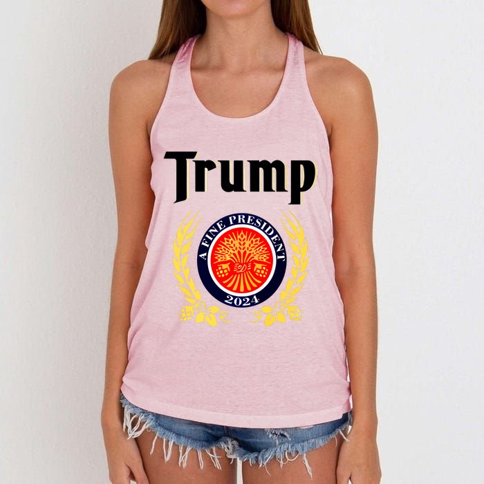 Trump A Fine President 2024 Women's Knotted Racerback Tank