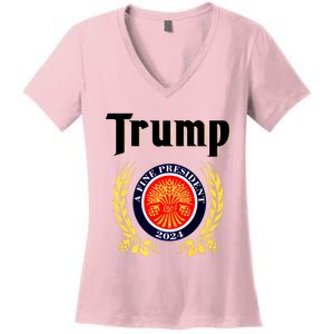 Trump A Fine President 2024 Women's V-Neck T-Shirt