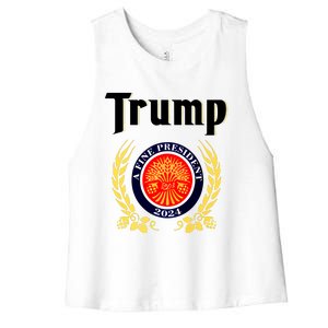 Trump A Fine President 2024 Women's Racerback Cropped Tank