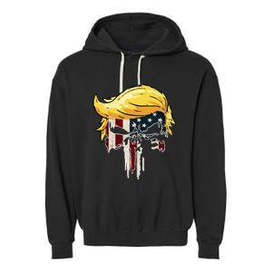 Trump American Flag 2024 Second Term Reelection  Garment-Dyed Fleece Hoodie