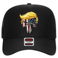 Trump American Flag 2024 Second Term Reelection  High Crown Mesh Back Trucker Hat