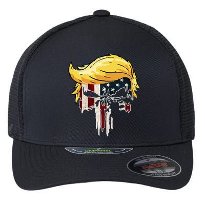 Trump American Flag 2024 Second Term Reelection  Flexfit Unipanel Trucker Cap