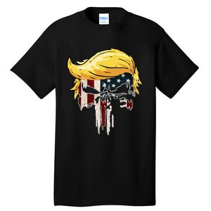 Trump American Flag 2024 Second Term Reelection  Tall T-Shirt