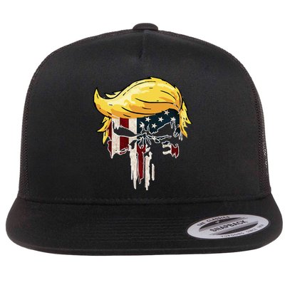 Trump American Flag 2024 Second Term Reelection  Flat Bill Trucker Hat