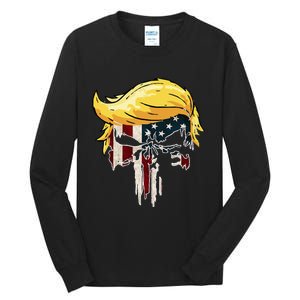 Trump American Flag 2024 Second Term Reelection  Tall Long Sleeve T-Shirt