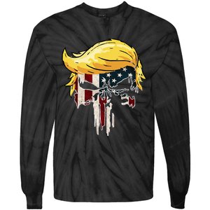 Trump American Flag 2024 Second Term Reelection  Tie-Dye Long Sleeve Shirt