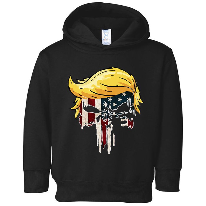 Trump American Flag 2024 Second Term Reelection  Toddler Hoodie