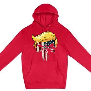 Trump American Flag 2024 Second Term Reelection  Premium Pullover Hoodie