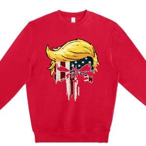 Trump American Flag 2024 Second Term Reelection  Premium Crewneck Sweatshirt