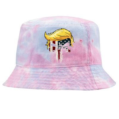 Trump American Flag 2024 Second Term Reelection  Tie-Dyed Bucket Hat