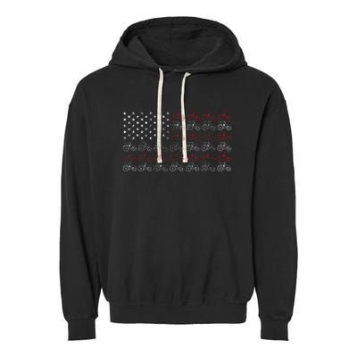 Tractor American Flag Farmer Garment-Dyed Fleece Hoodie