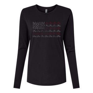 Tractor American Flag Farmer Womens Cotton Relaxed Long Sleeve T-Shirt