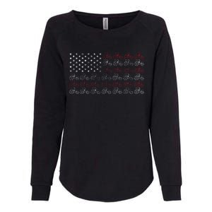 Tractor American Flag Farmer Womens California Wash Sweatshirt