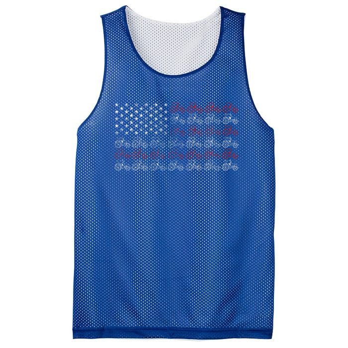 Tractor American Flag Farmer Mesh Reversible Basketball Jersey Tank