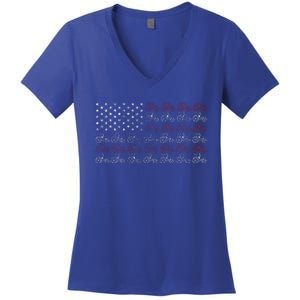 Tractor American Flag Farmer Women's V-Neck T-Shirt